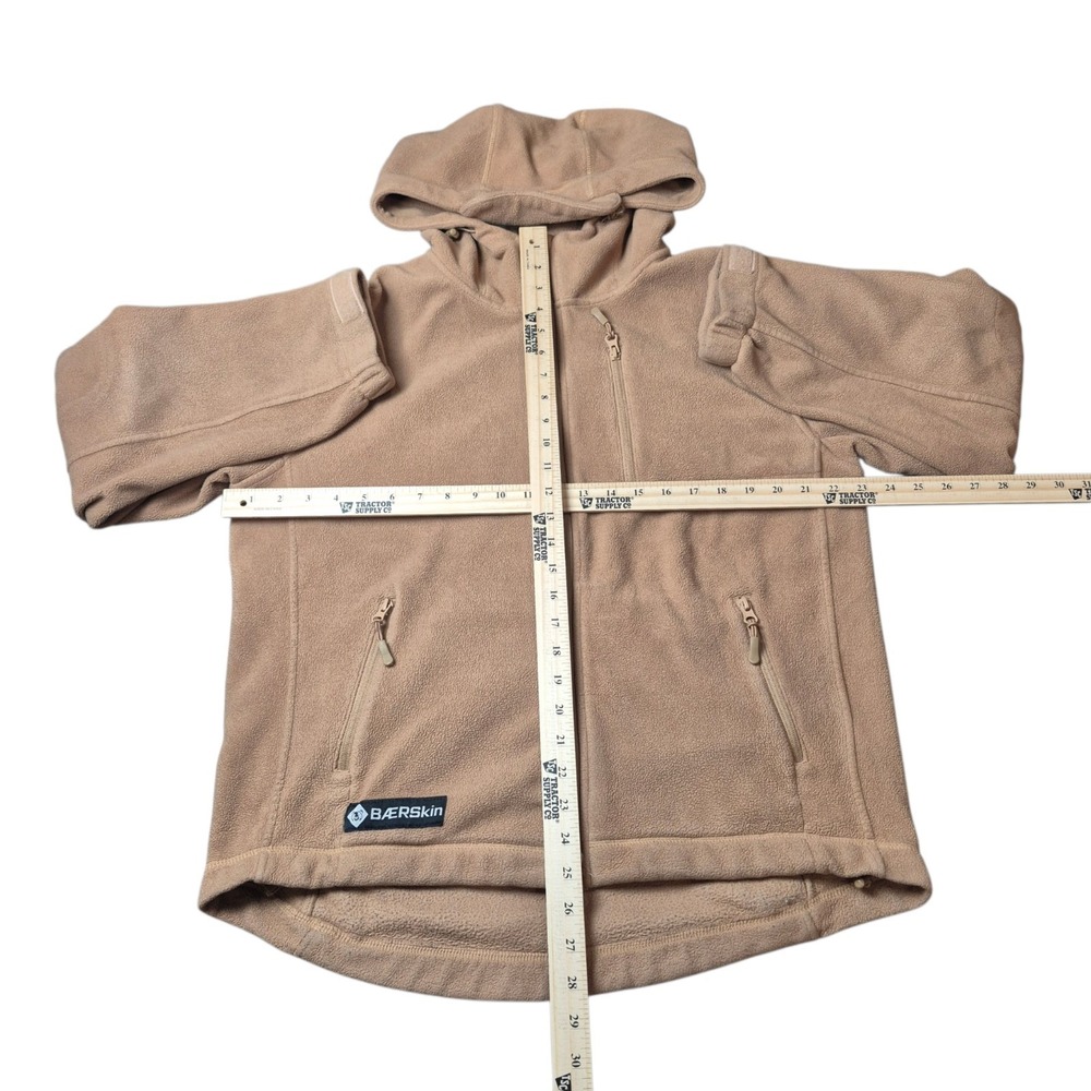 BAERSkin Men's L Tactical Fleece Jacket Tan Full Zip Hooded Outdoor - Picture 4 of 8